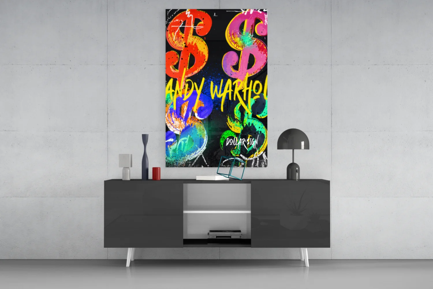 Andy Warhol and Dollar Glass Wall Art || Designer Collection - Image 8