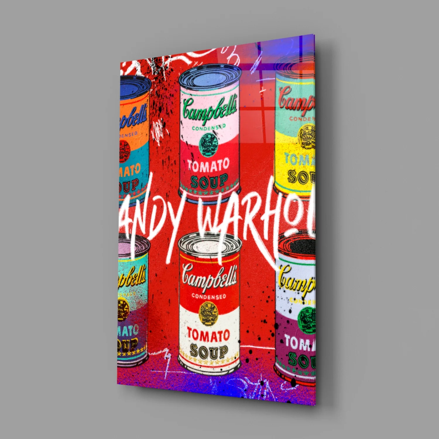 Andy Warhol and Cans Glass Wall Art || Designer Collection - Image 2