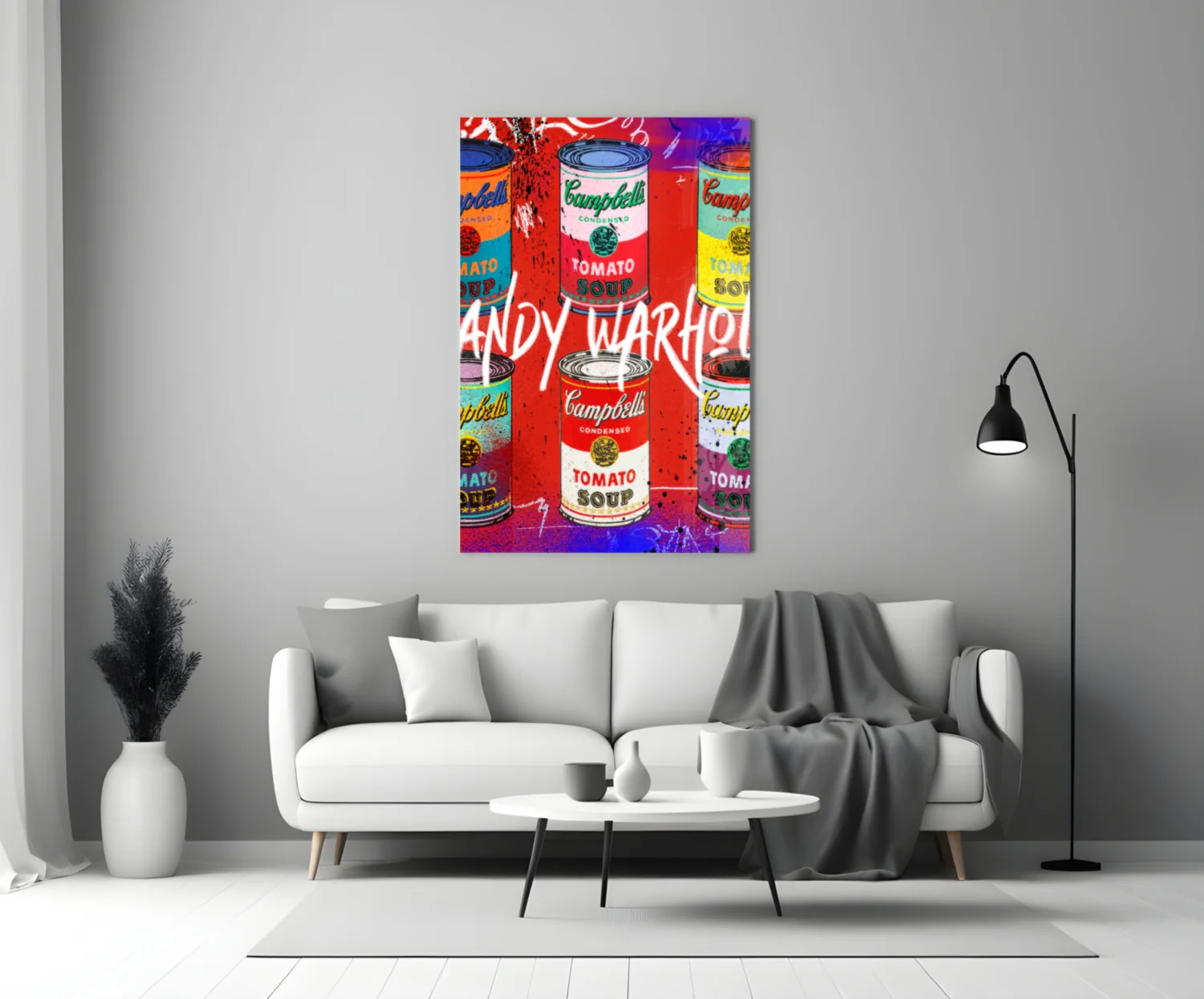Andy Warhol and Cans Glass Wall Art || Designer Collection - Image 3