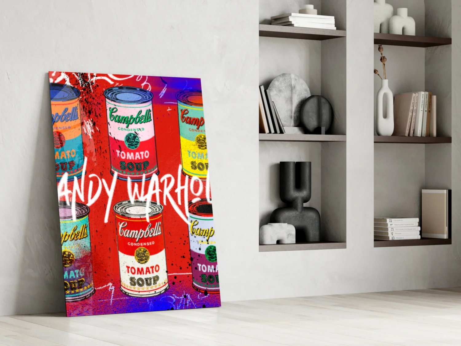 Andy Warhol and Cans Glass Wall Art || Designer Collection - Image 6