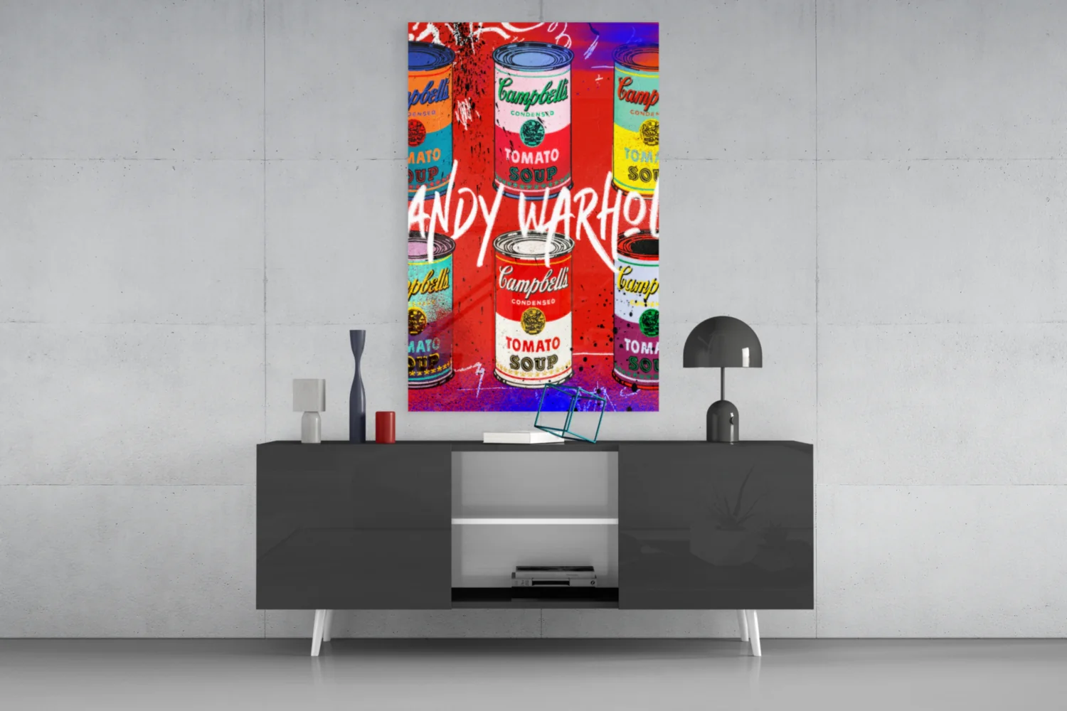 Andy Warhol and Cans Glass Wall Art || Designer Collection - Image 8