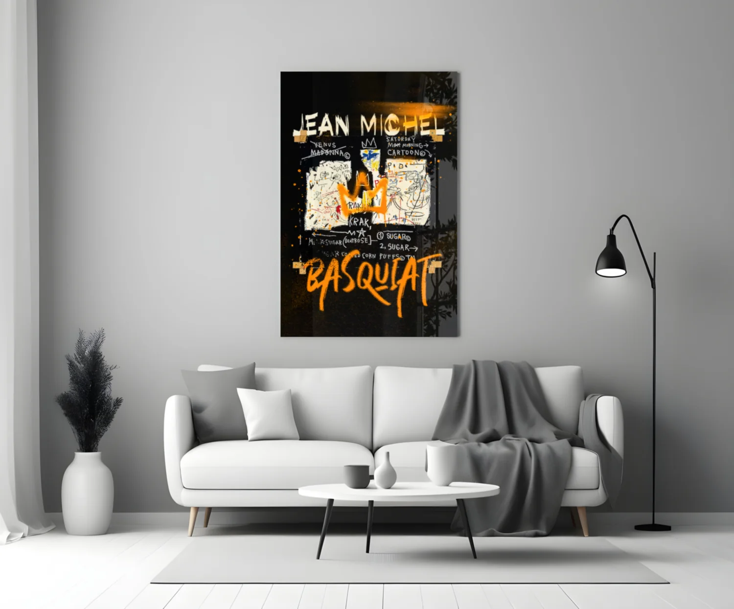 Style of Jean-Michel Basquiat Glass Wall Art || Designer Collection - Image 3
