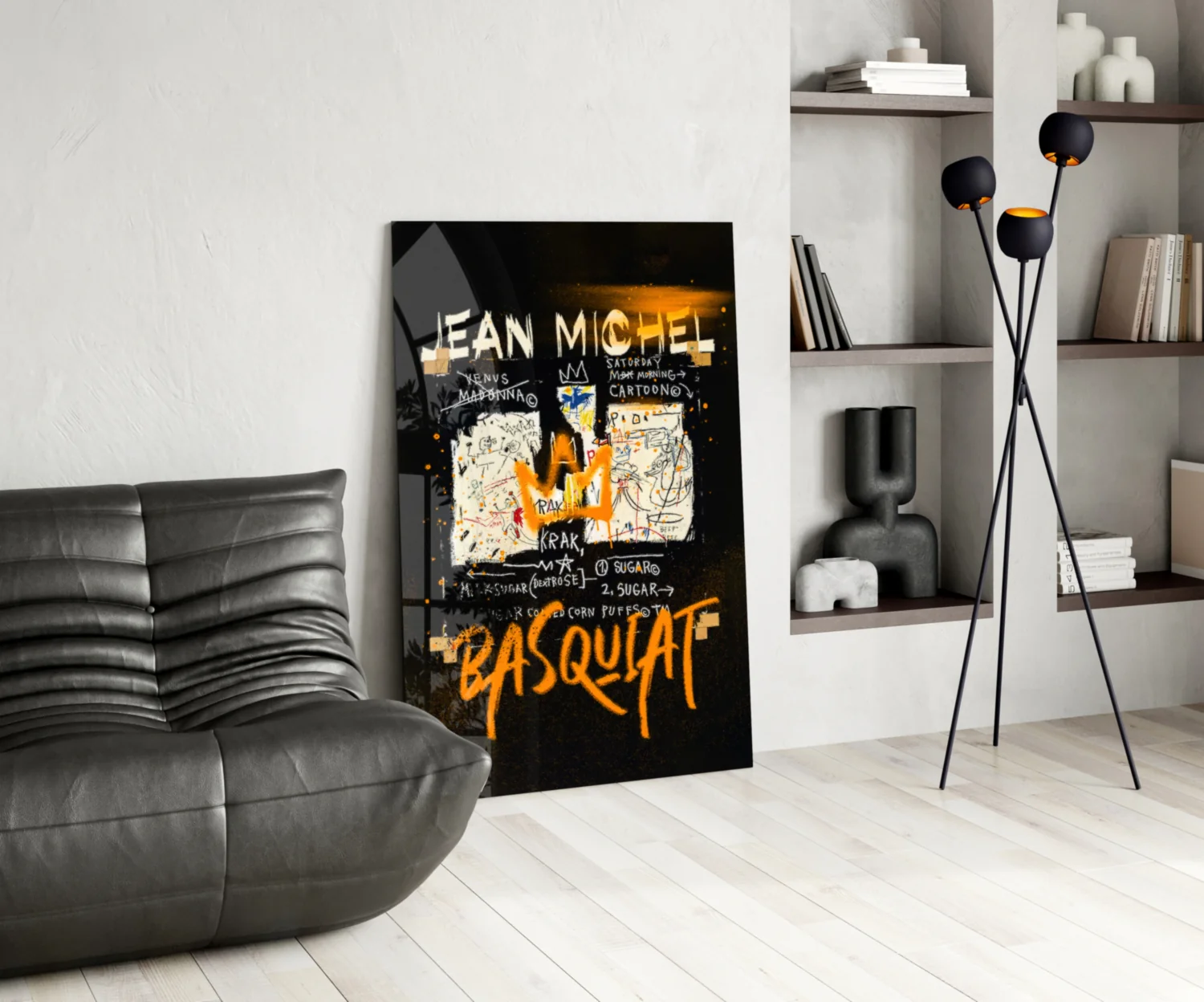 Style of Jean-Michel Basquiat Glass Wall Art || Designer Collection - Image 5