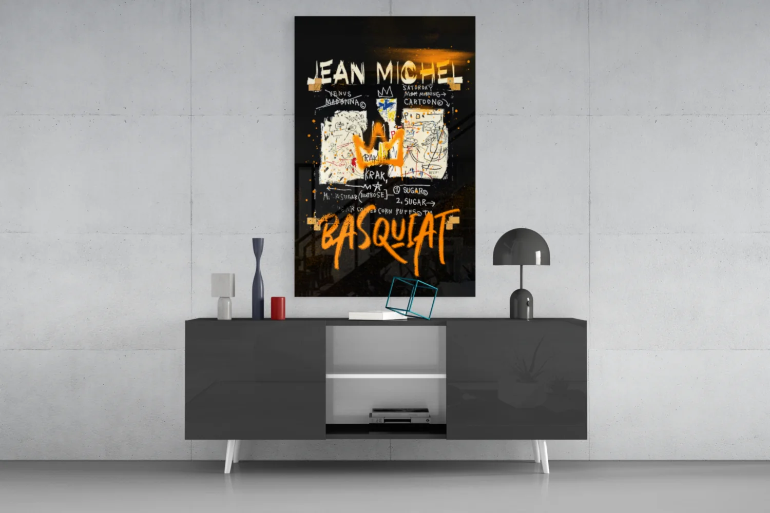 Style of Jean-Michel Basquiat Glass Wall Art || Designer Collection - Image 8