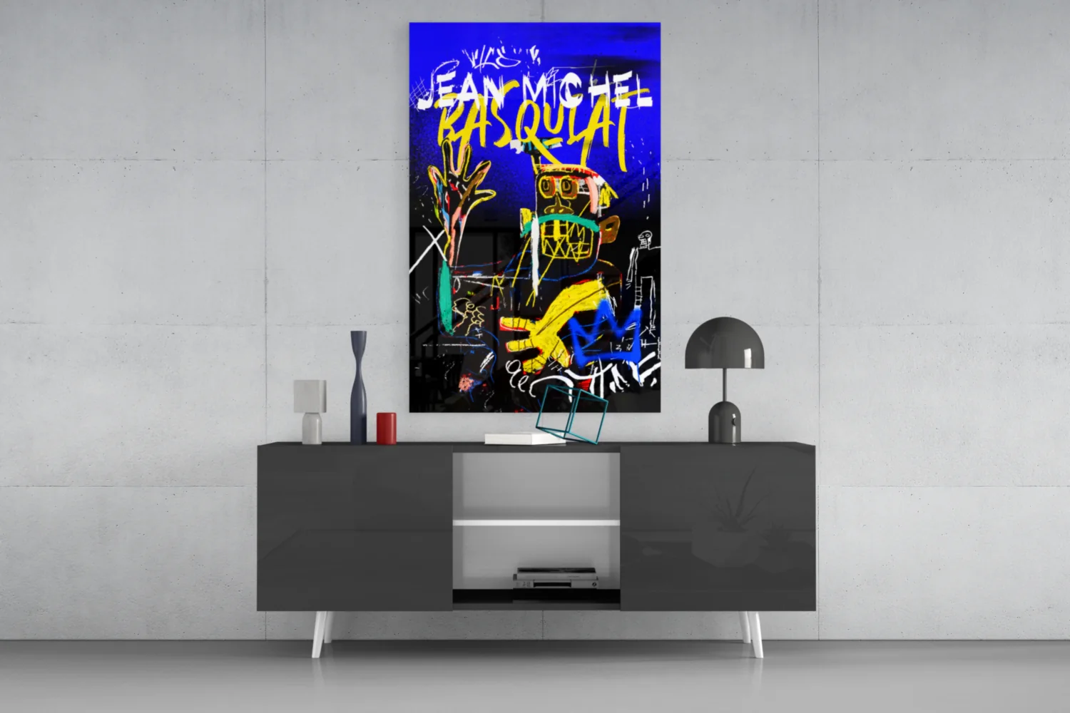 Style of Jean-Michel Basquiat Glass Wall Art || Designer Collection - Image 8