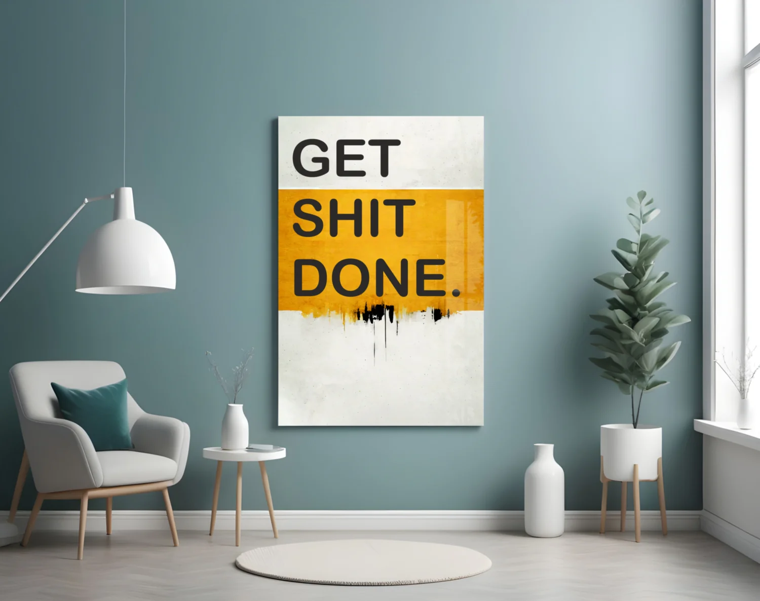 Get Shit Done Glass Wall Art || Designer Collection - Image 4
