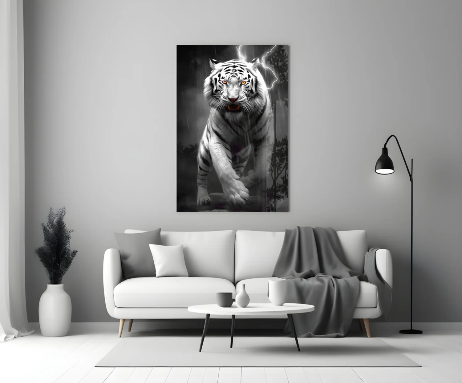 Tiger's Wrath Glass Wall Art || Designer Collection - Image 3