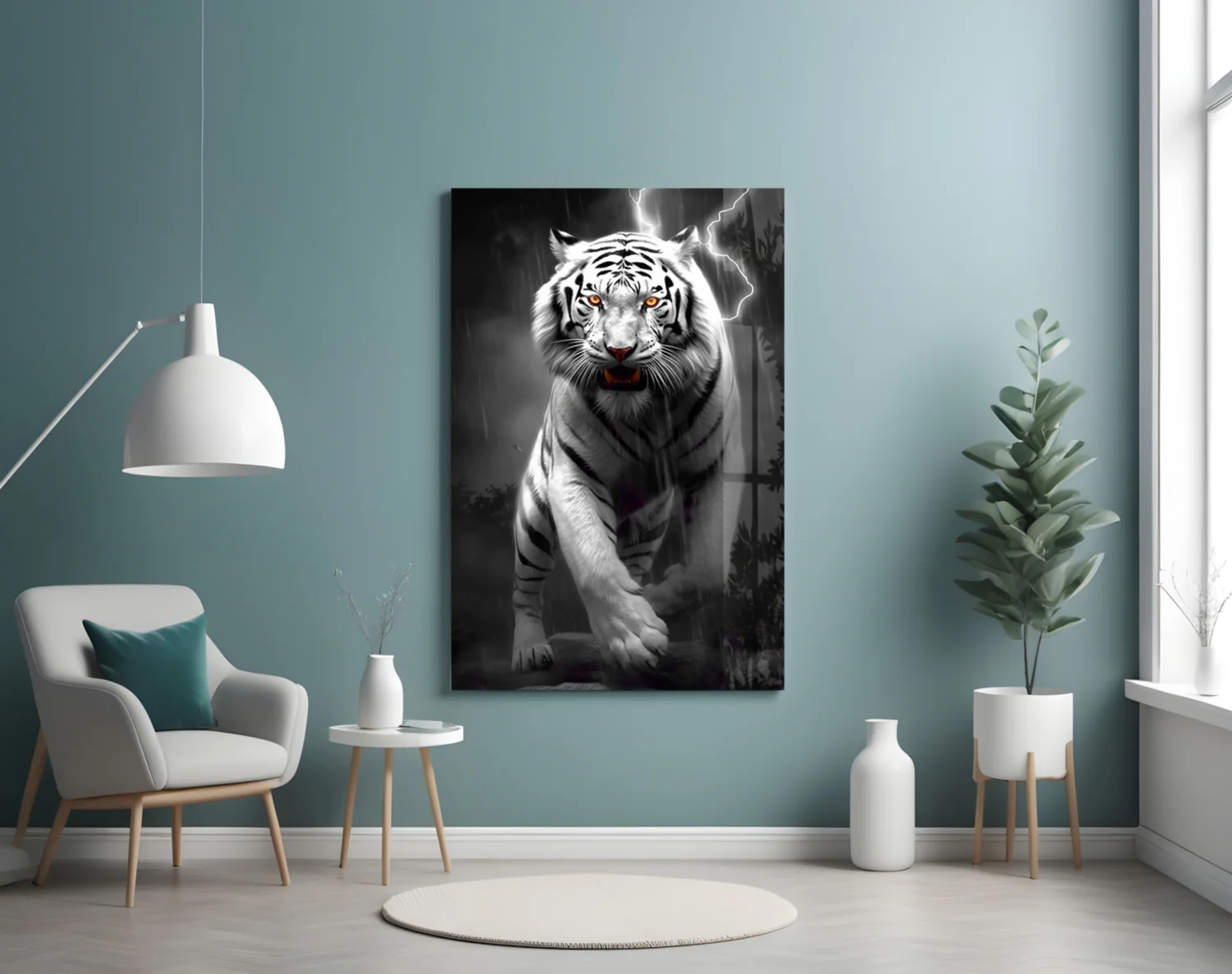 Tiger's Wrath Glass Wall Art || Designer Collection - Image 4