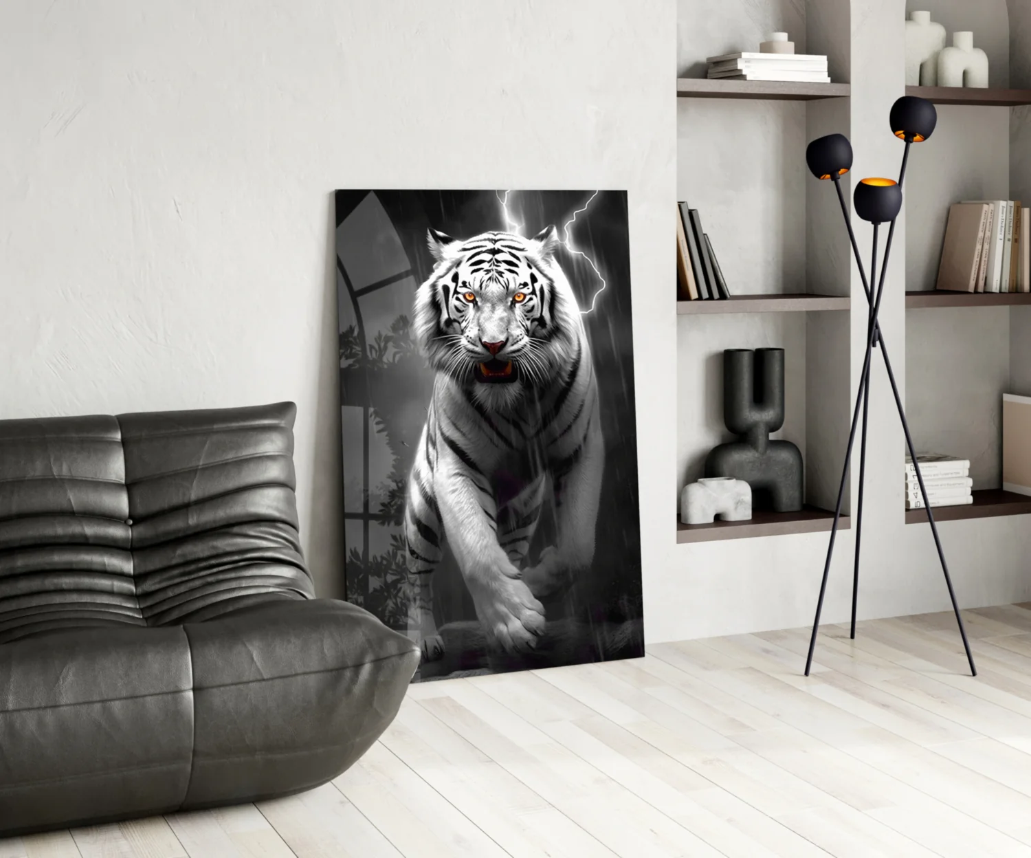 Tiger's Wrath Glass Wall Art || Designer Collection - Image 5