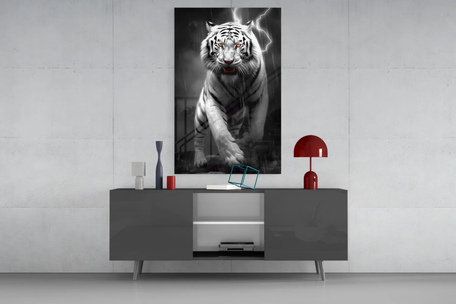 Tiger's Wrath Glass Wall Art || Designer Collection - Image 8