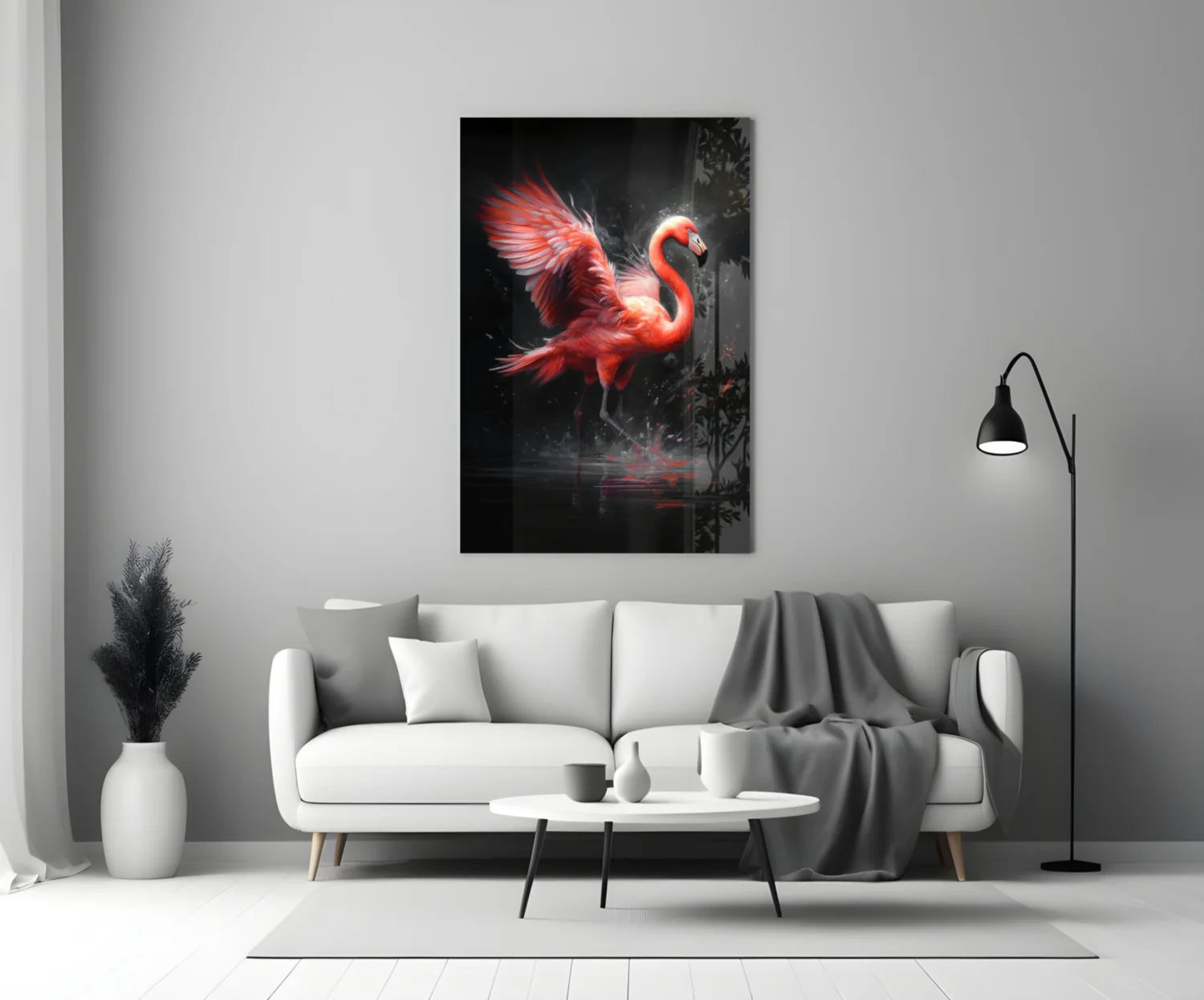 Flamingo Glass Wall Art || Designer Collection - Image 3