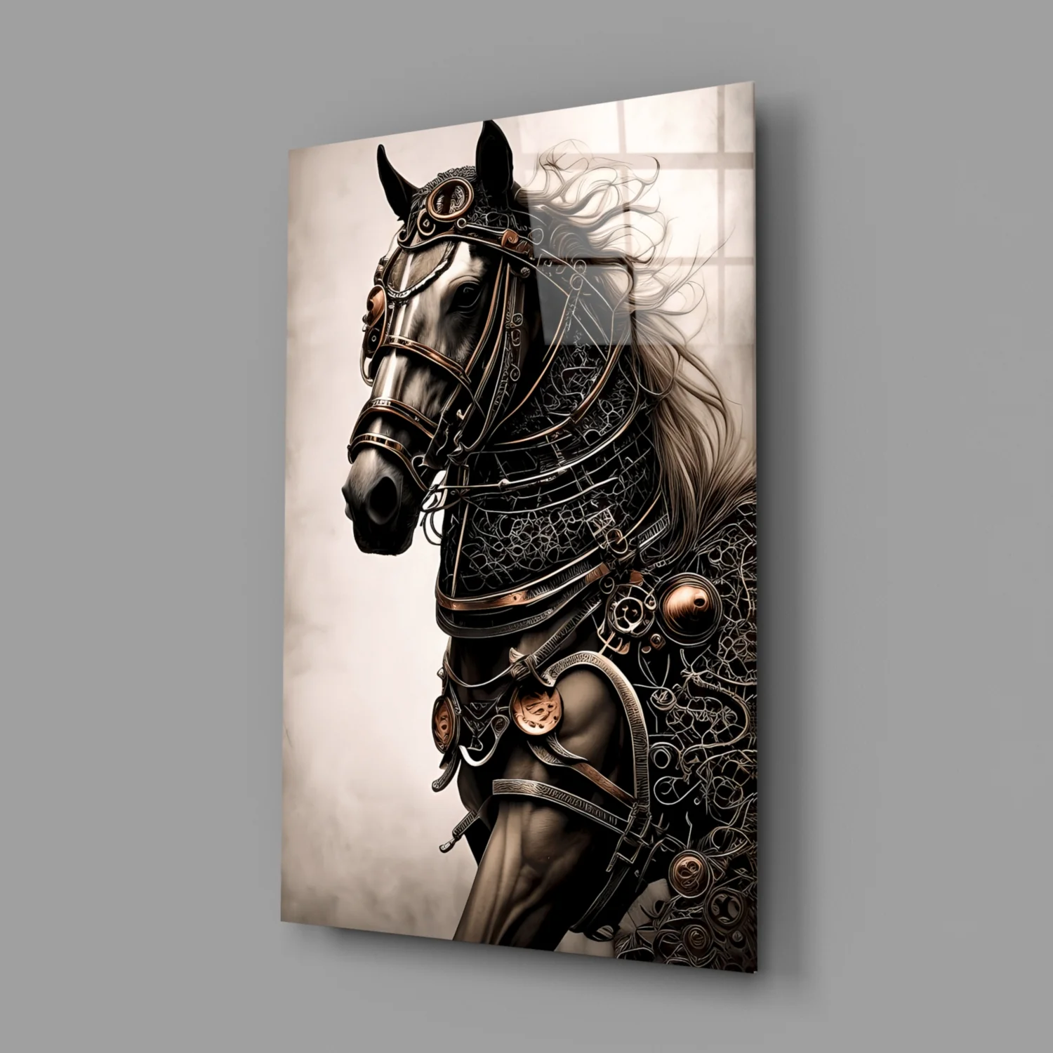 Warrior's Horse Glass Wall Art || Designer's Collection - Image 2