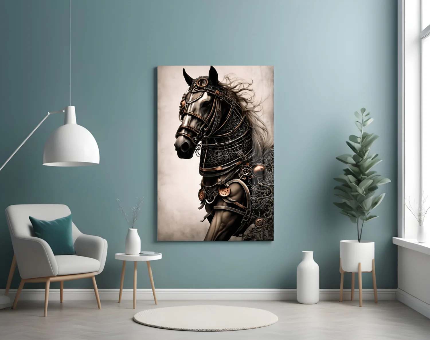 Warrior's Horse Glass Wall Art || Designer's Collection - Image 4