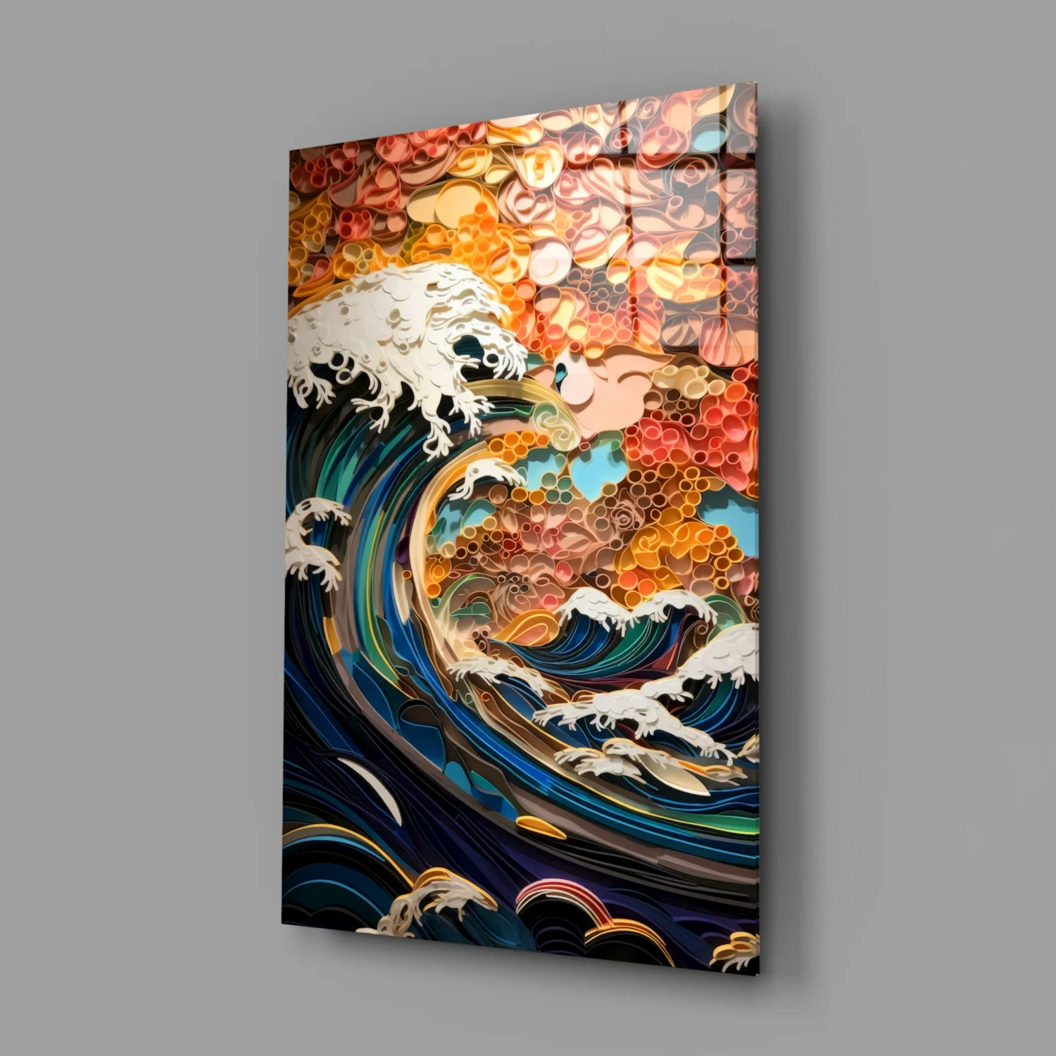Waves, Trees or Mountains Glass Wall Art || Designer's Collection - Image 2