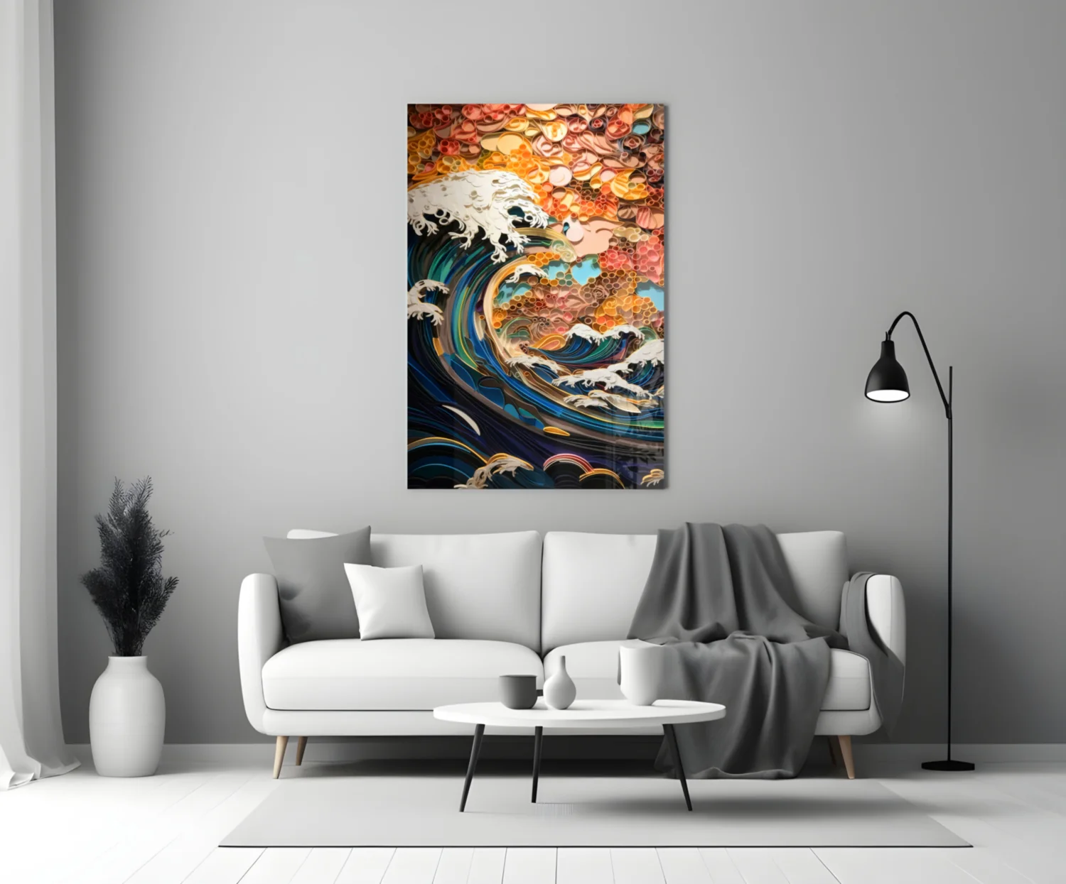 Waves, Trees or Mountains Glass Wall Art || Designer's Collection - Image 3
