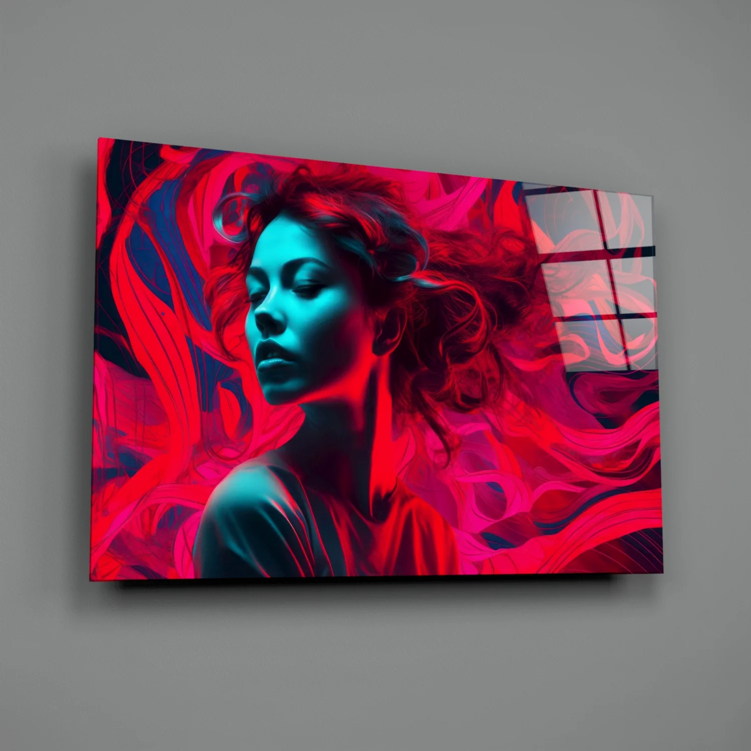 Red Feelings Glass Wall Art || Designer Collection - Image 2