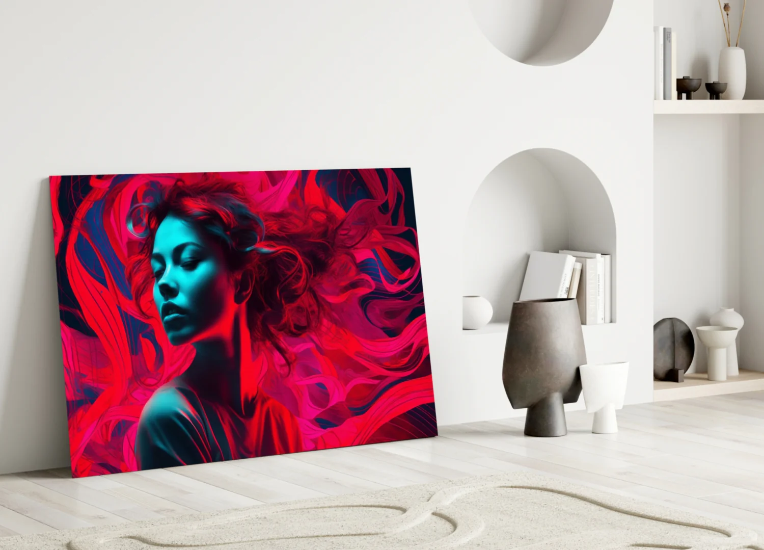 Red Feelings Glass Wall Art || Designer Collection - Image 3