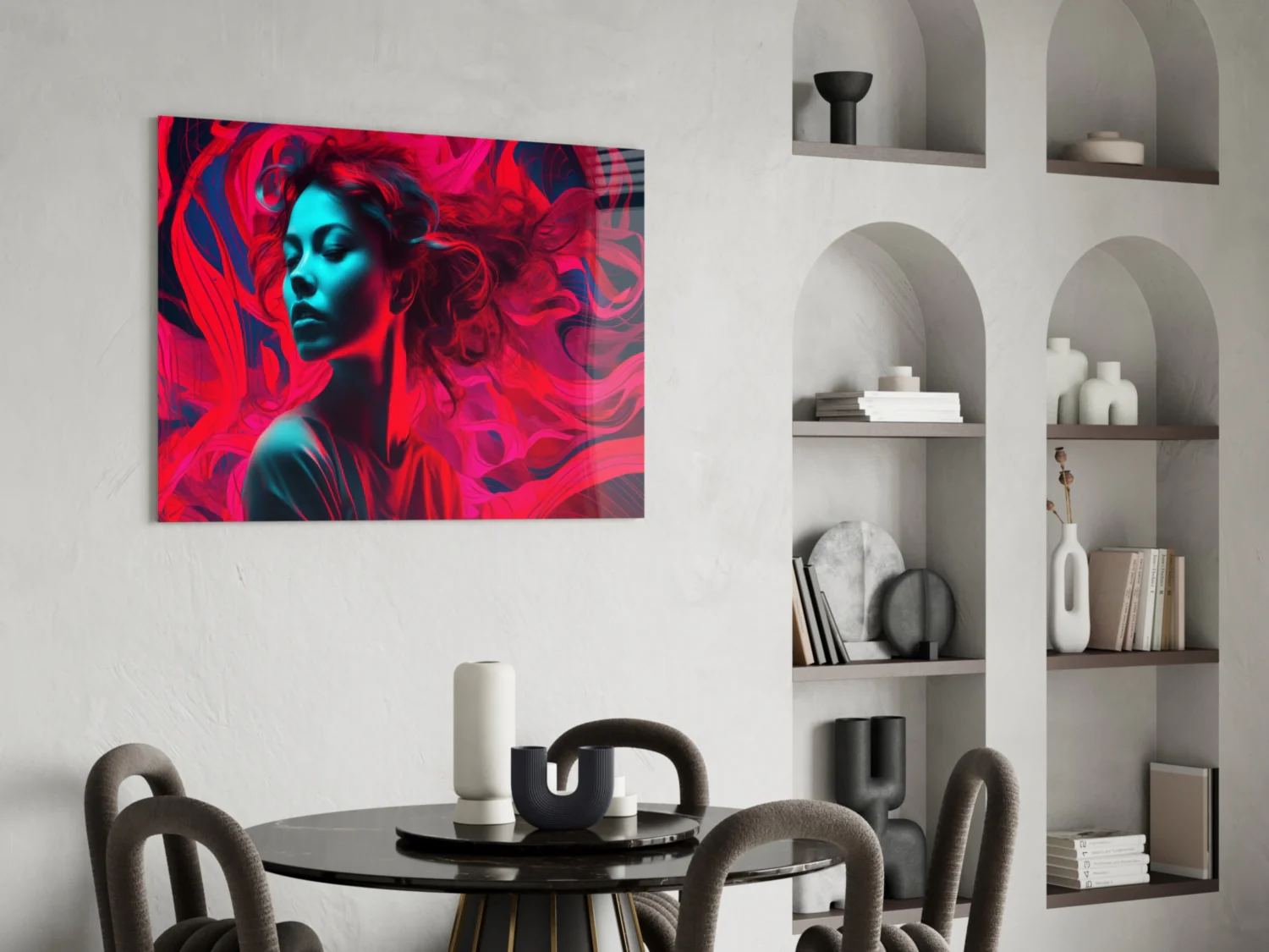 Red Feelings Glass Wall Art || Designer Collection - Image 5