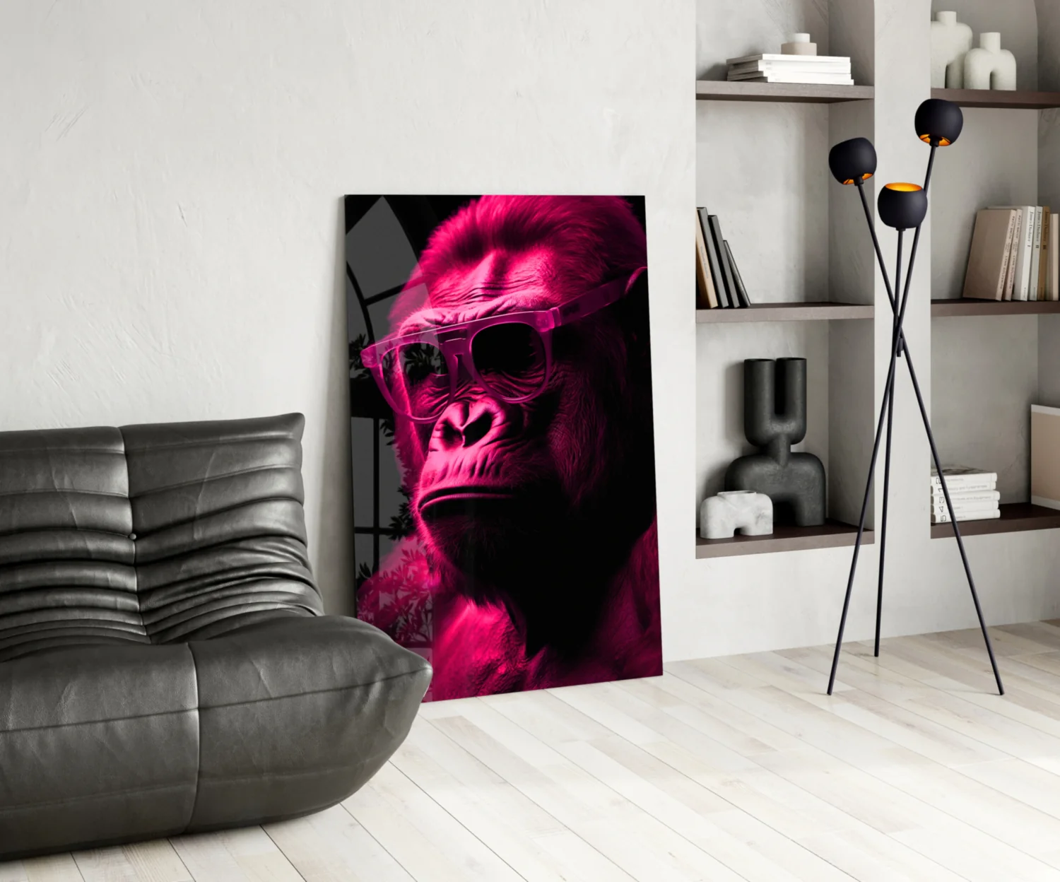Ape the Thinker Glass Wall Art || Designer Collection - Image 13
