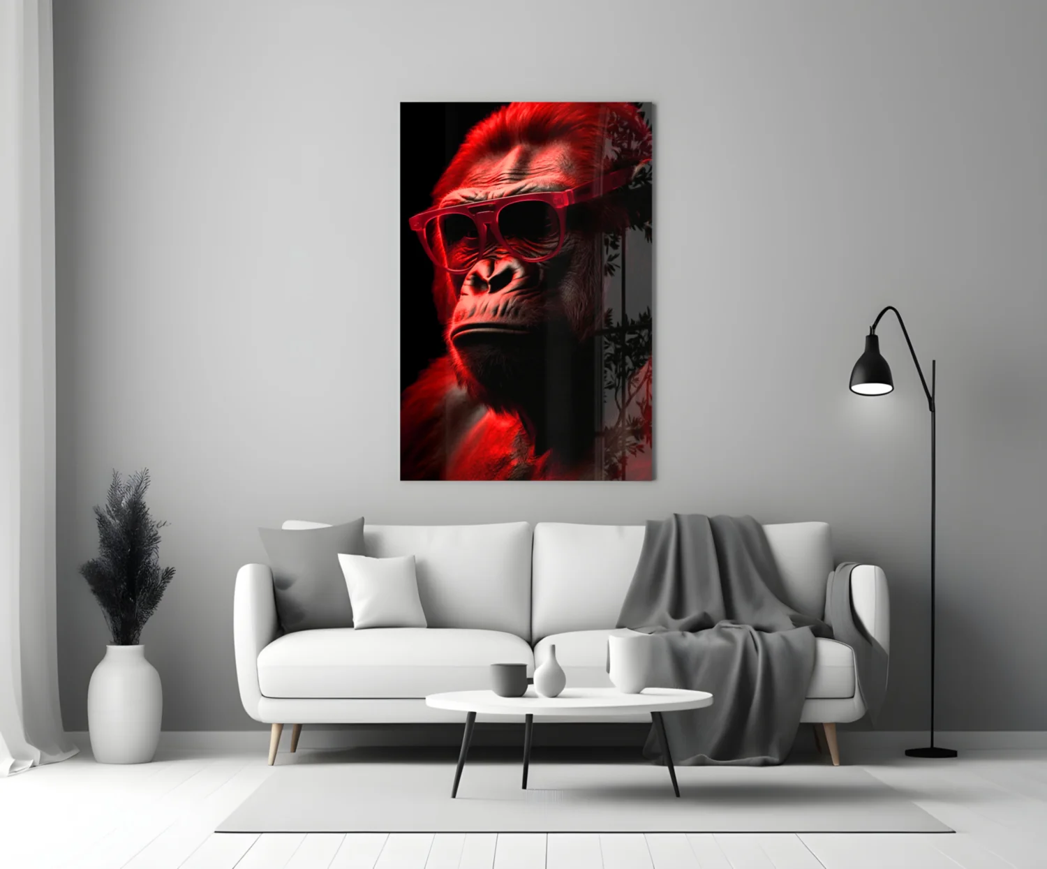 Ape the Thinker Glass Wall Art || Designer Collection - Image 3