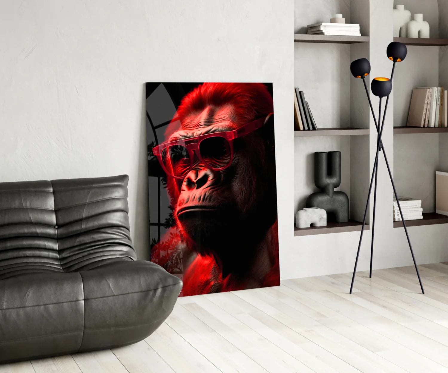 Ape the Thinker Glass Wall Art || Designer Collection - Image 5