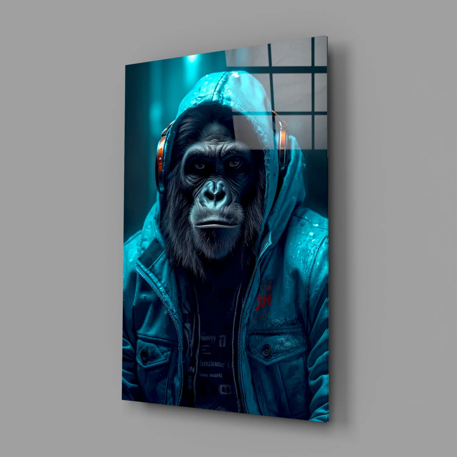 Music and the Ape  Glass Wall Art || Designer Collection - Image 2