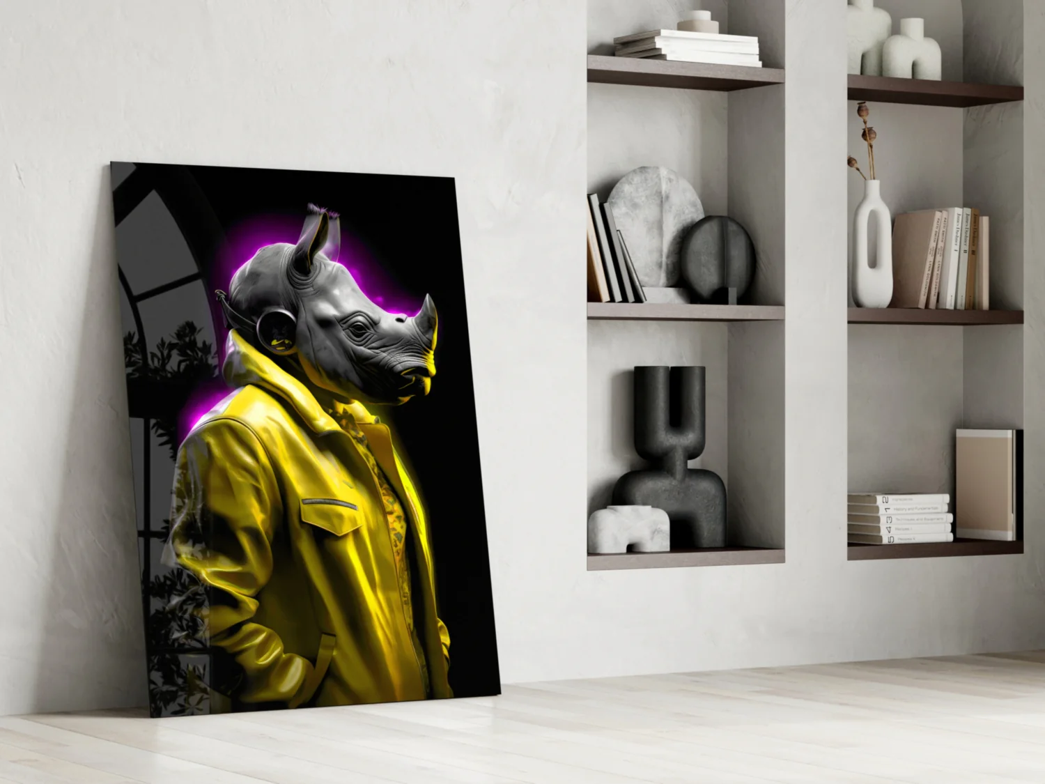 Rhino in Style Glass Wall Art || Designer Collection - Image 6