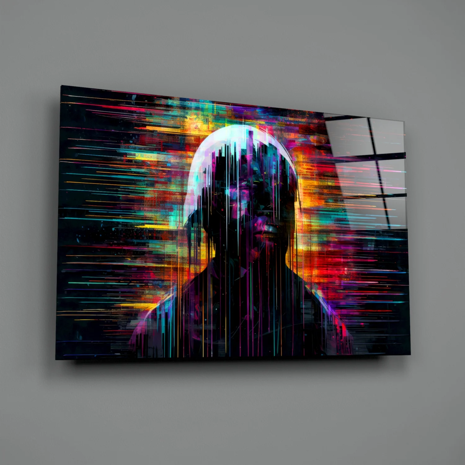Shadow of Color Sticks Glass Wall Art || Designer Collection - Image 2