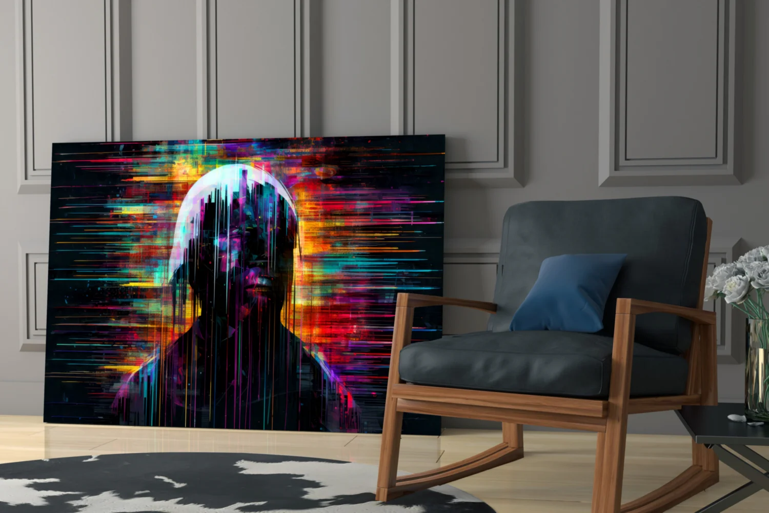 Shadow of Color Sticks Glass Wall Art || Designer Collection - Image 6