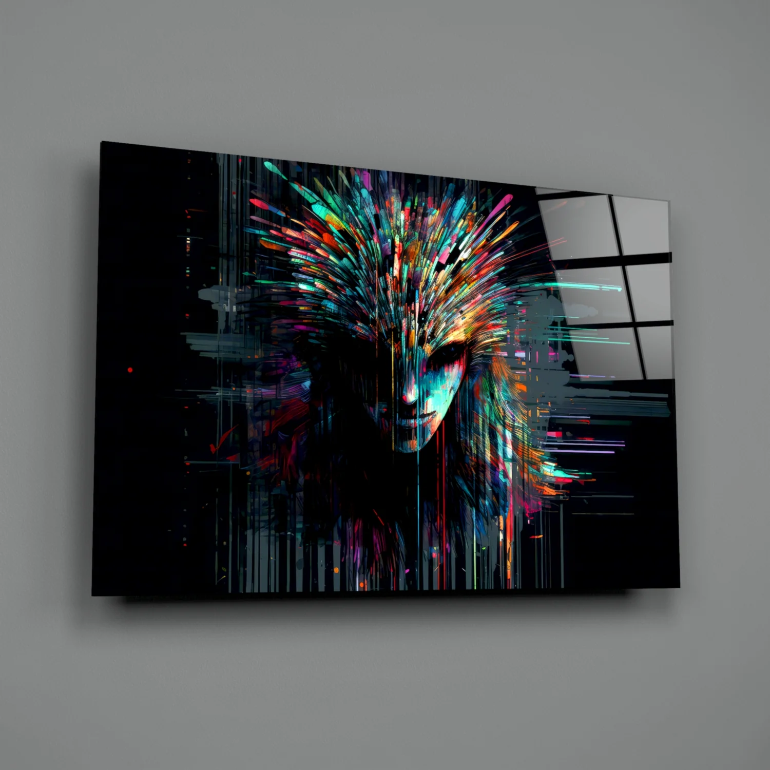 Face of Color Sticks Glass Wall Art || Designers Collection - Image 2