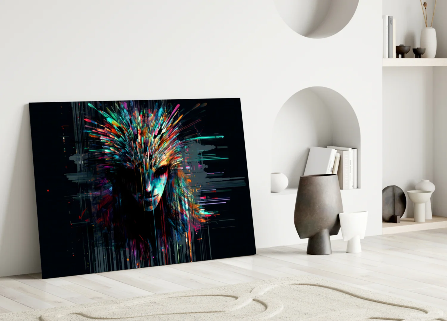 Face of Color Sticks Glass Wall Art || Designers Collection - Image 3