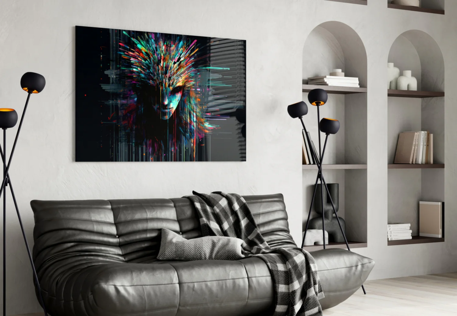 Face of Color Sticks Glass Wall Art || Designers Collection - Image 4