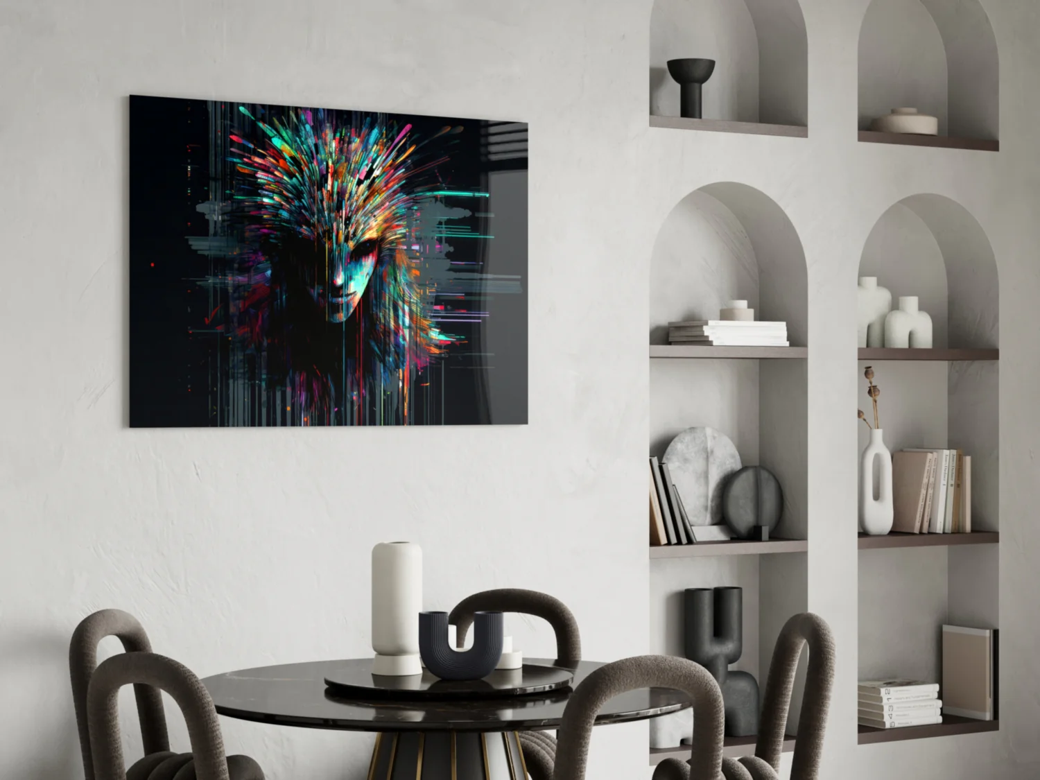 Face of Color Sticks Glass Wall Art || Designers Collection - Image 5