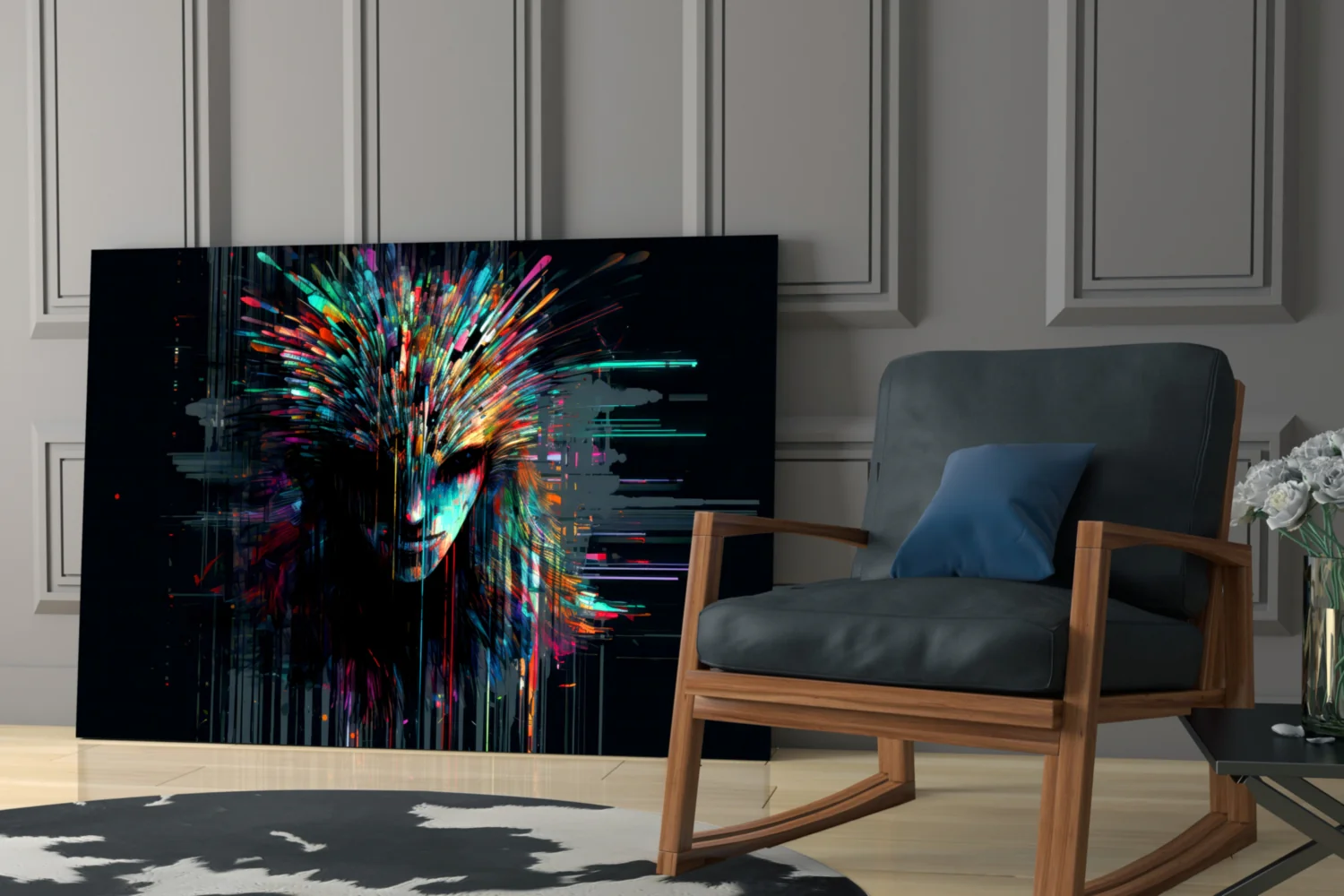 Face of Color Sticks Glass Wall Art || Designers Collection - Image 6