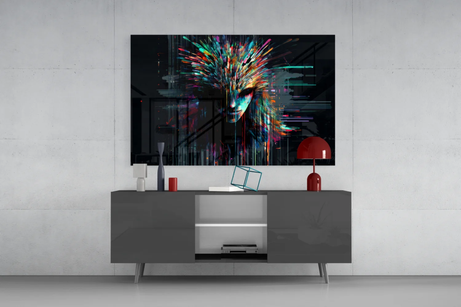Face of Color Sticks Glass Wall Art || Designers Collection - Image 8