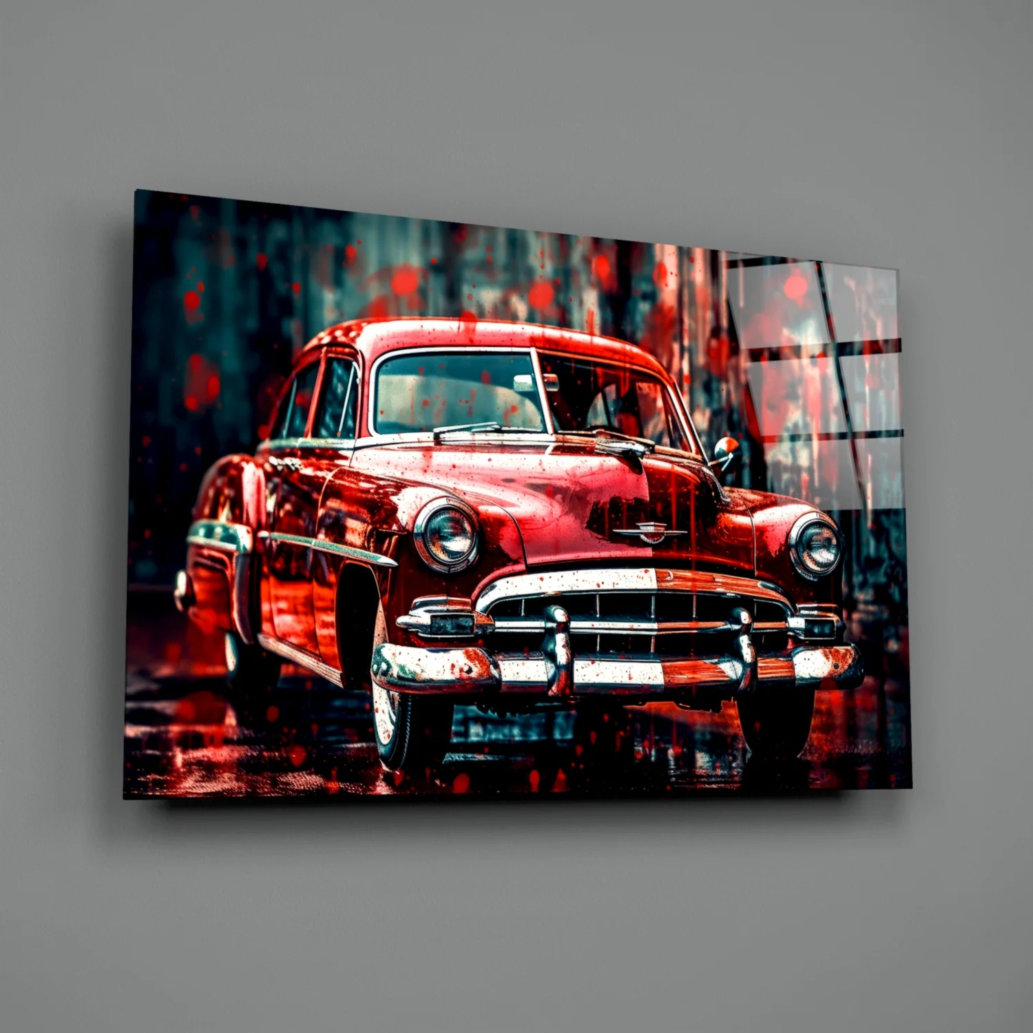 Vintage American Car Glass Wall Art || Designers Collection - Image 2