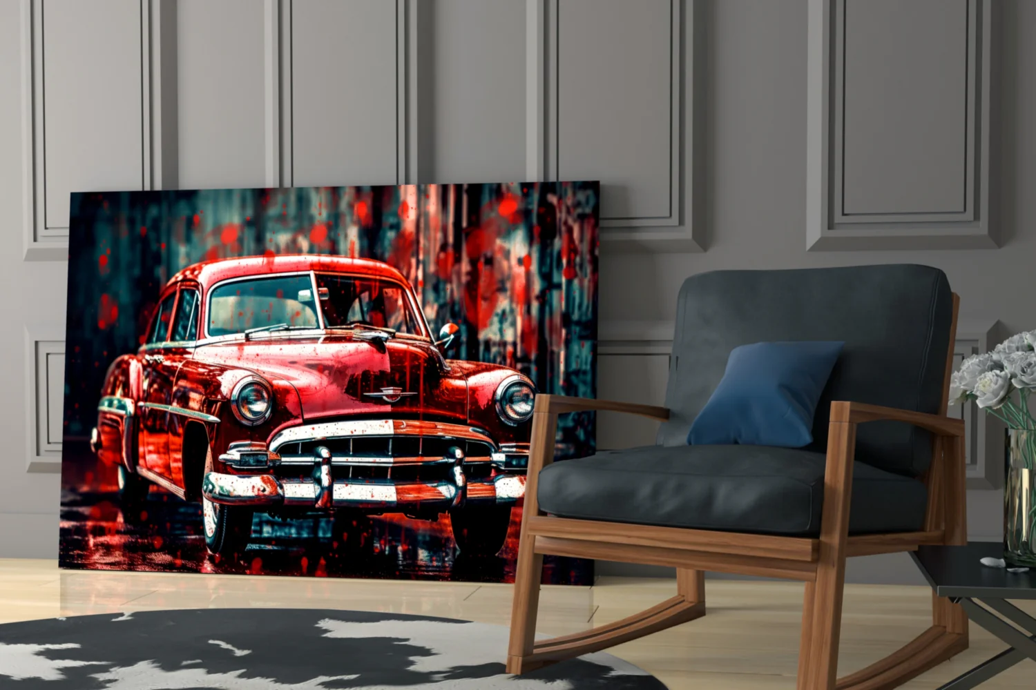 Vintage American Car Glass Wall Art || Designers Collection - Image 6