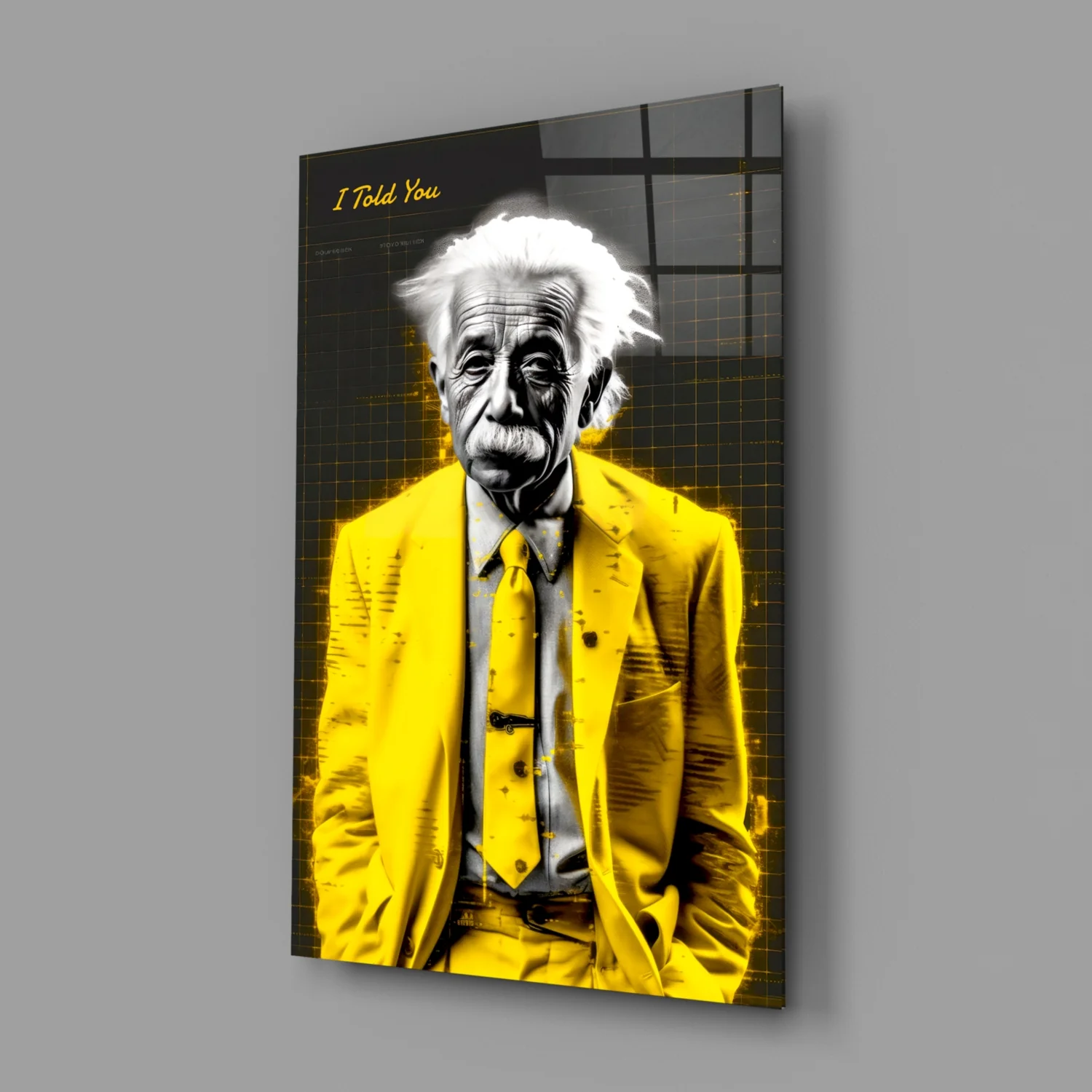I Told You" - Einstein Glass Wall Art || Designer Collection - Image 2