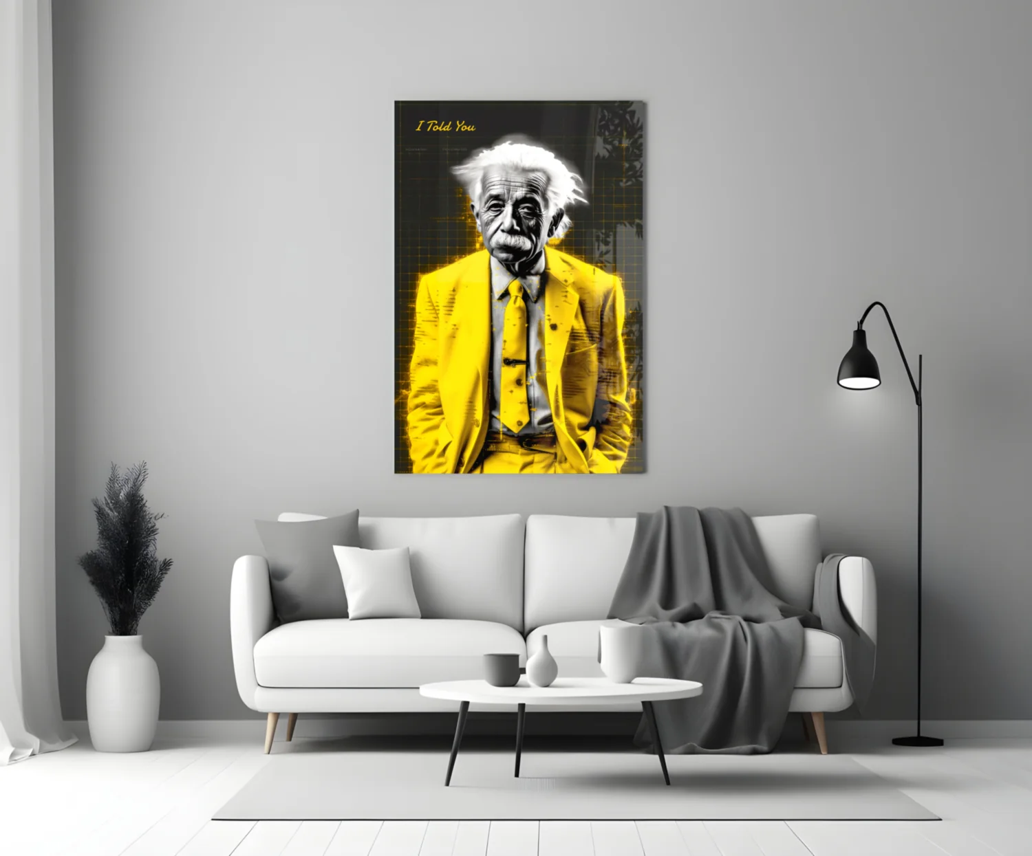 I Told You" - Einstein Glass Wall Art || Designer Collection - Image 3