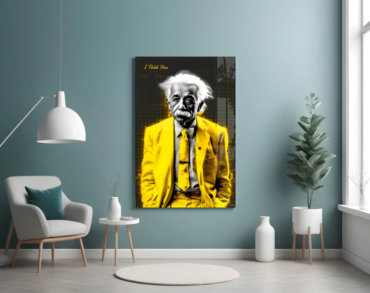 I Told You" - Einstein Glass Wall Art || Designer Collection - Image 4