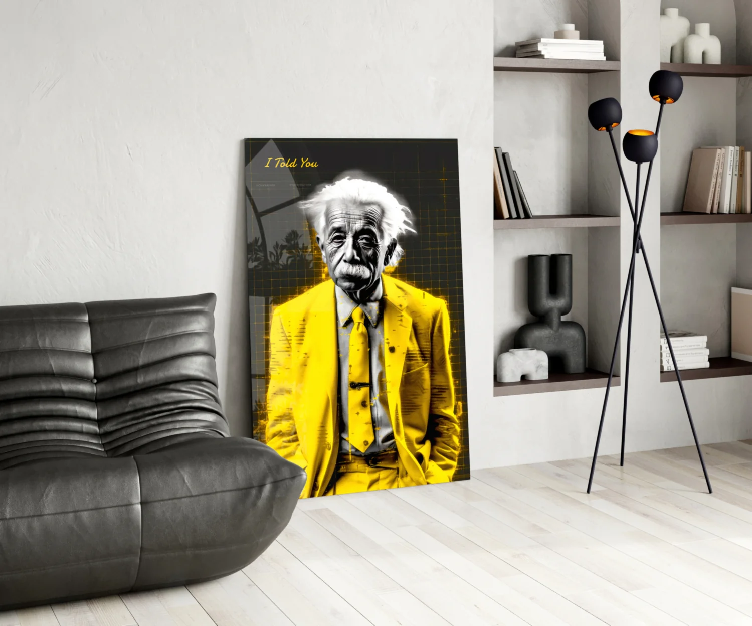 I Told You" - Einstein Glass Wall Art || Designer Collection - Image 5