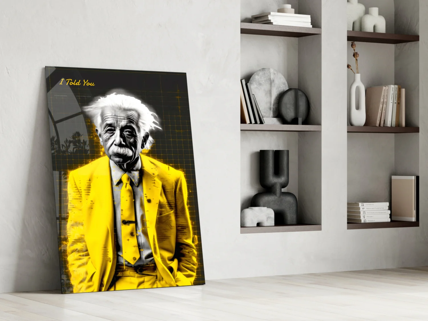 I Told You" - Einstein Glass Wall Art || Designer Collection - Image 6