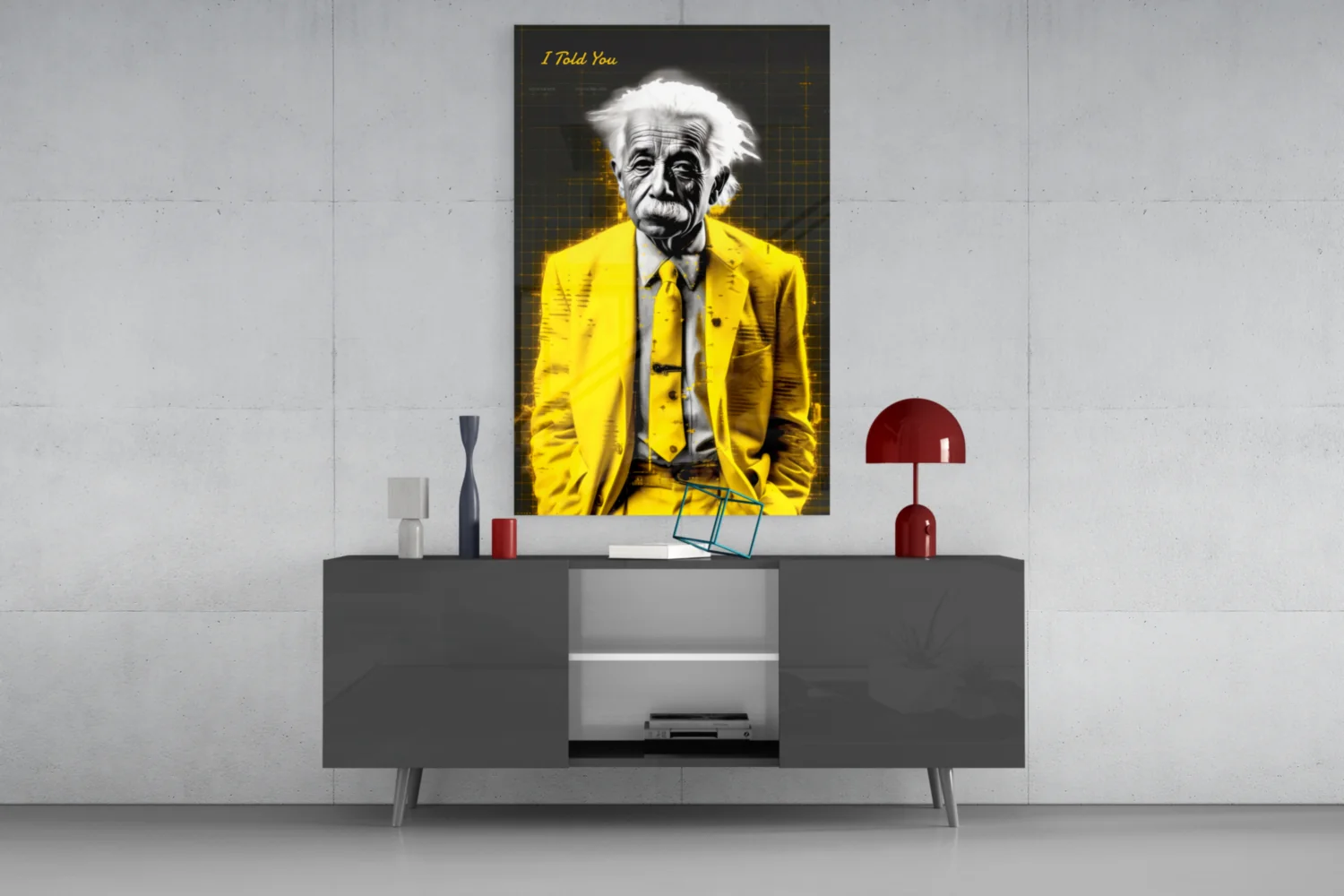 I Told You" - Einstein Glass Wall Art || Designer Collection - Image 8