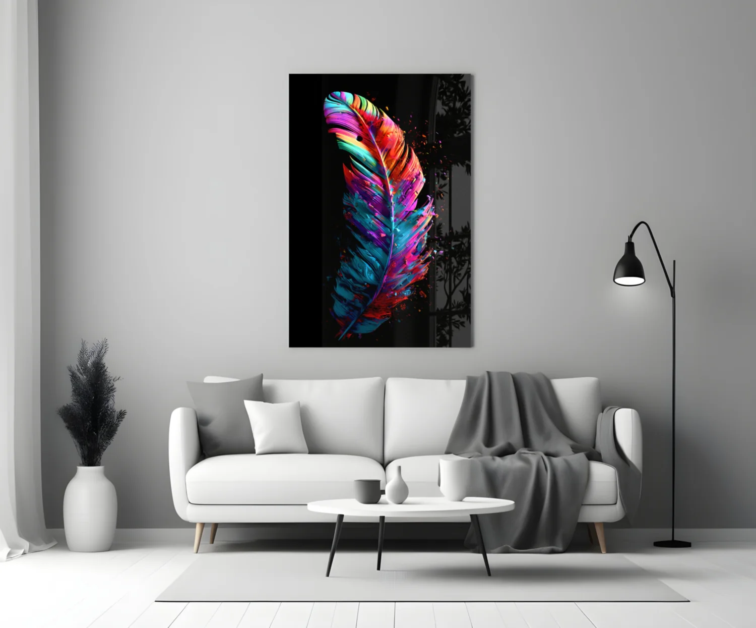 Feather Glass Wall Art || Designers Collection - Image 3