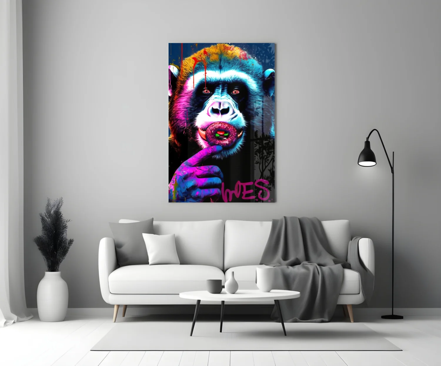 Monkey Kiss Glass Wall Art || Designer Collection - Image 3