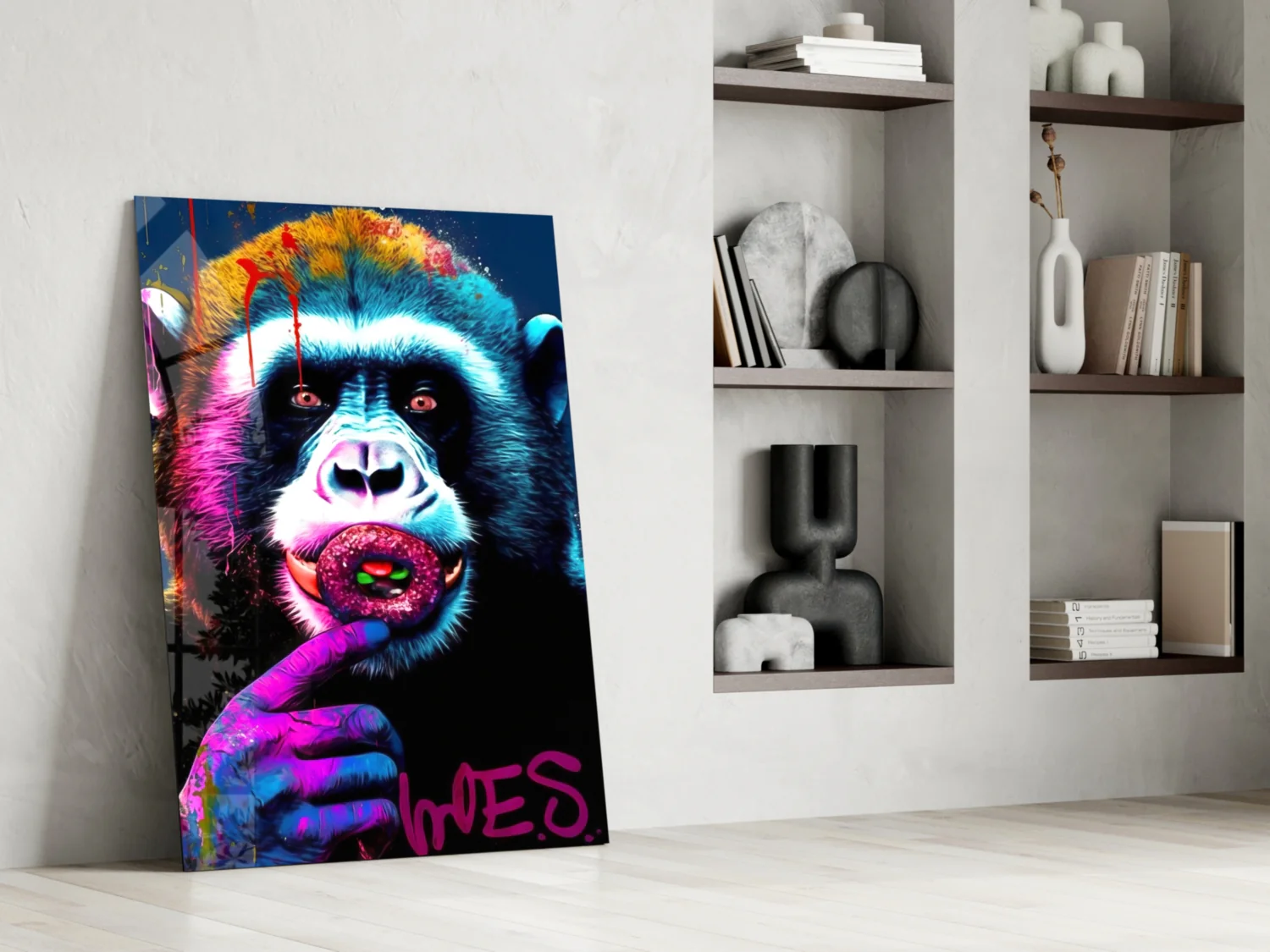 Monkey Kiss Glass Wall Art || Designer Collection - Image 6