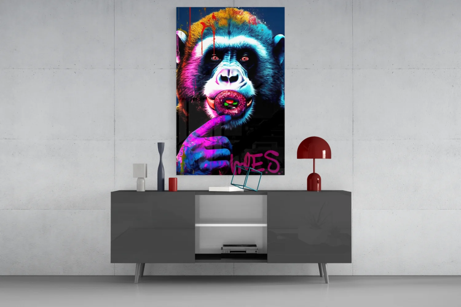 Monkey Kiss Glass Wall Art || Designer Collection - Image 8