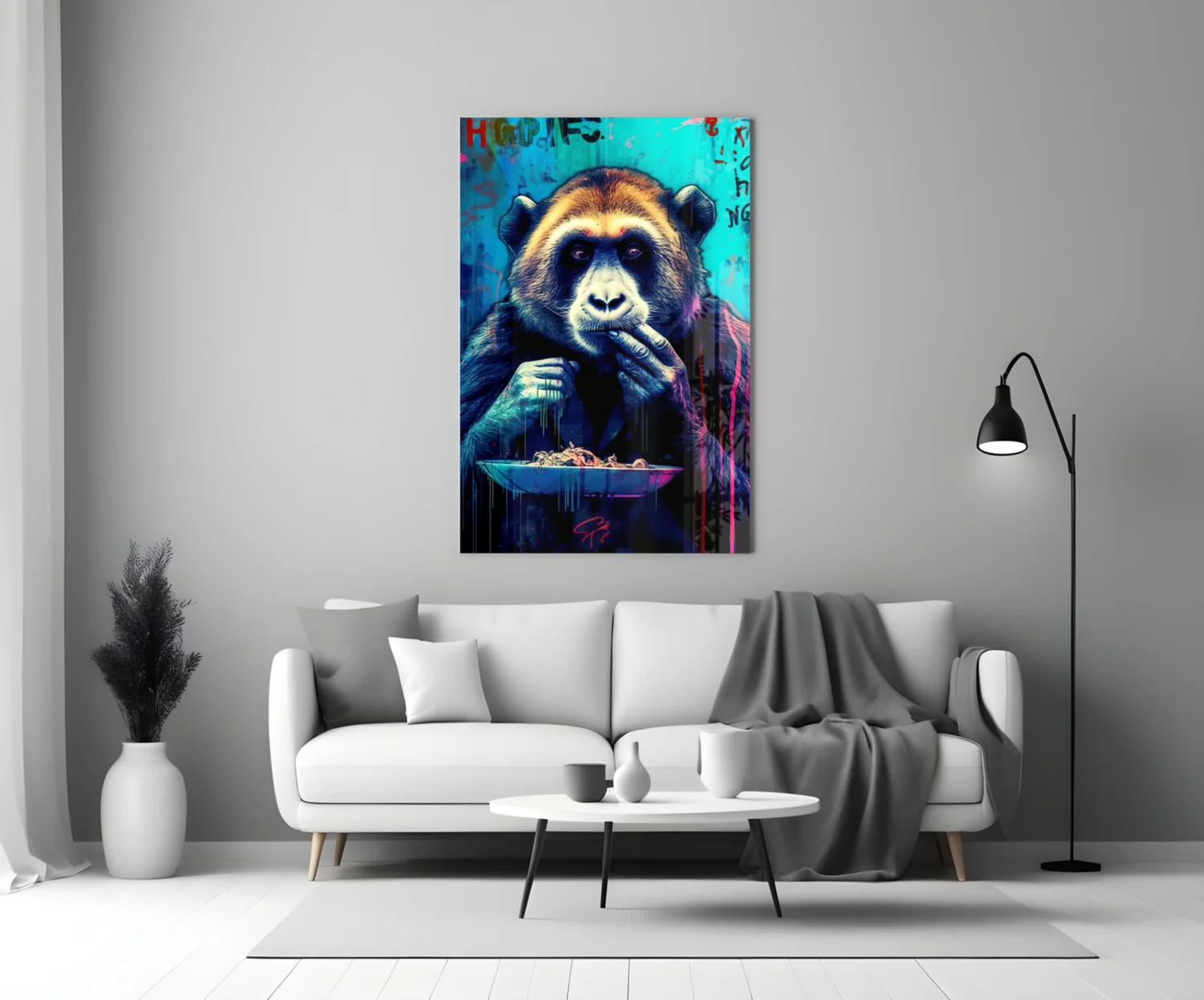 Hungry Monkey Glass Wall Art || Designer Collection - Image 3