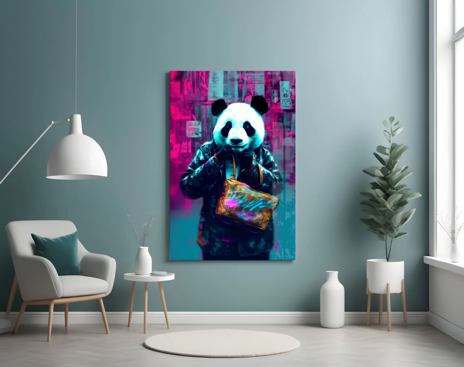 Shopper Panda Glass Wall Art || Designer Collection - Image 4