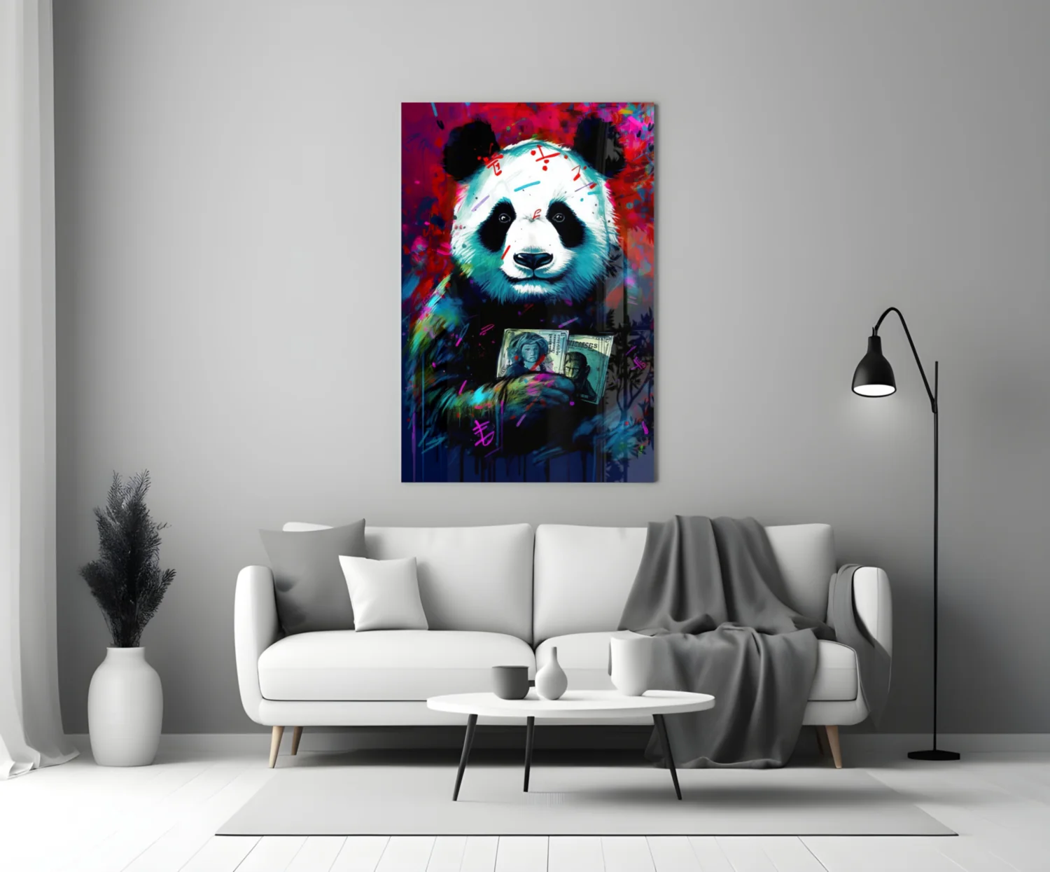Bibliophile Panda Glass Wall Art || Designer Collection - Image 3